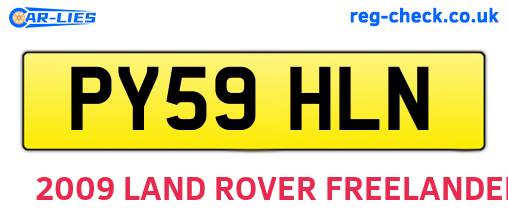 PY59HLN are the vehicle registration plates.