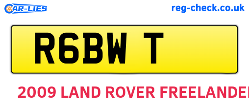 R6BWT are the vehicle registration plates.