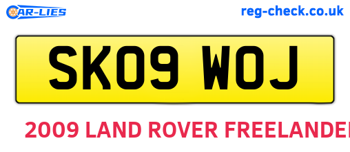 SK09WOJ are the vehicle registration plates.