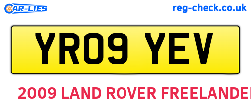 YR09YEV are the vehicle registration plates.