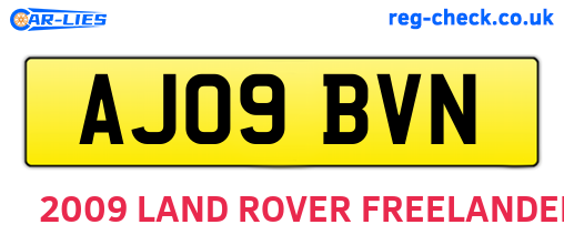 AJ09BVN are the vehicle registration plates.