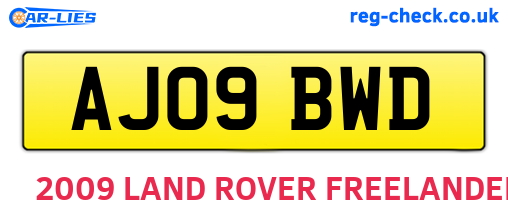 AJ09BWD are the vehicle registration plates.