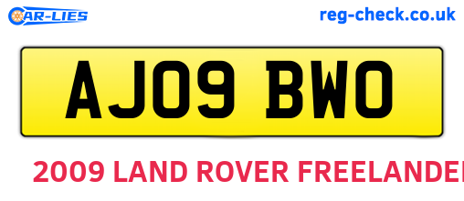 AJ09BWO are the vehicle registration plates.