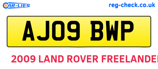 AJ09BWP are the vehicle registration plates.
