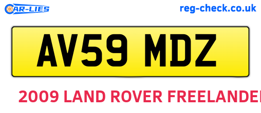 AV59MDZ are the vehicle registration plates.