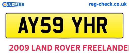 AY59YHR are the vehicle registration plates.