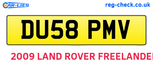 DU58PMV are the vehicle registration plates.