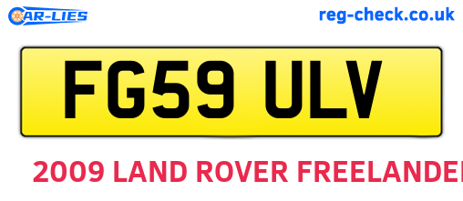 FG59ULV are the vehicle registration plates.