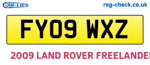FY09WXZ are the vehicle registration plates.