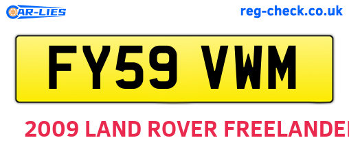 FY59VWM are the vehicle registration plates.