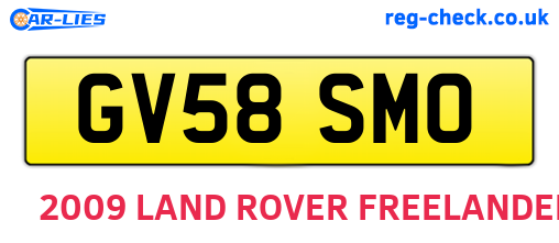 GV58SMO are the vehicle registration plates.