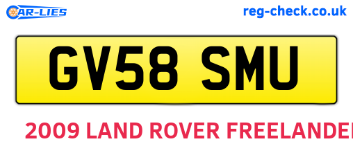 GV58SMU are the vehicle registration plates.
