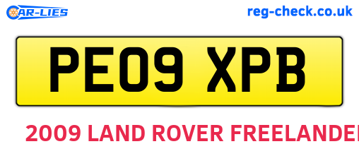 PE09XPB are the vehicle registration plates.