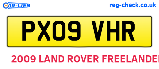 PX09VHR are the vehicle registration plates.