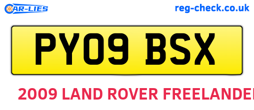 PY09BSX are the vehicle registration plates.