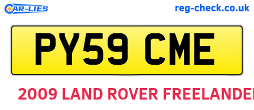 PY59CME are the vehicle registration plates.