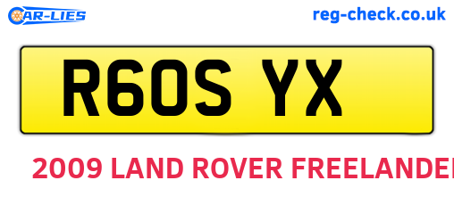 R60SYX are the vehicle registration plates.