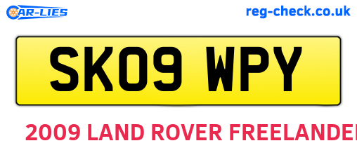 SK09WPY are the vehicle registration plates.