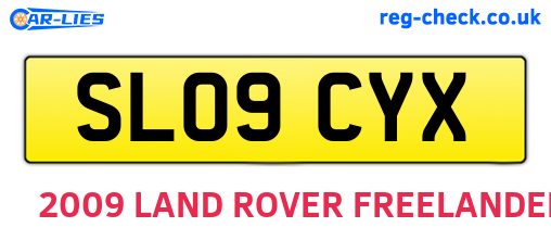 SL09CYX are the vehicle registration plates.
