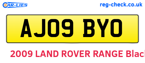 AJ09BYO are the vehicle registration plates.