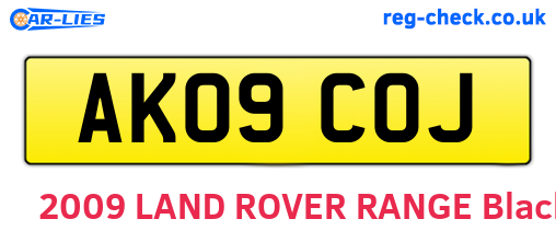 AK09COJ are the vehicle registration plates.
