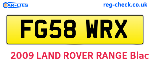 FG58WRX are the vehicle registration plates.