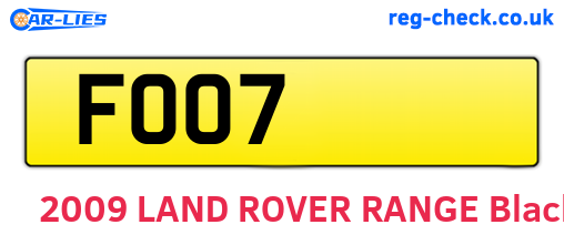 FOO7 are the vehicle registration plates.
