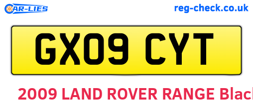 GX09CYT are the vehicle registration plates.