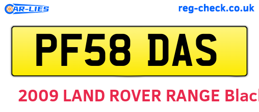 PF58DAS are the vehicle registration plates.