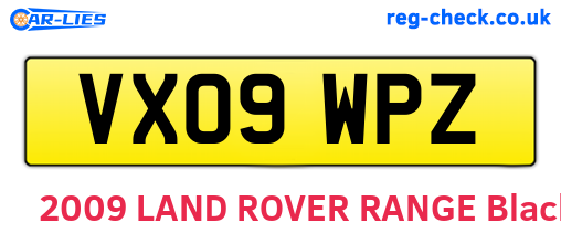 VX09WPZ are the vehicle registration plates.