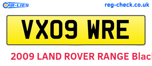 VX09WRE are the vehicle registration plates.