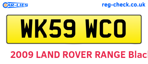 WK59WCO are the vehicle registration plates.