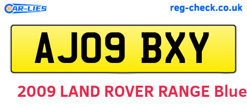 AJ09BXY are the vehicle registration plates.