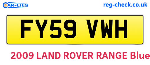 FY59VWH are the vehicle registration plates.