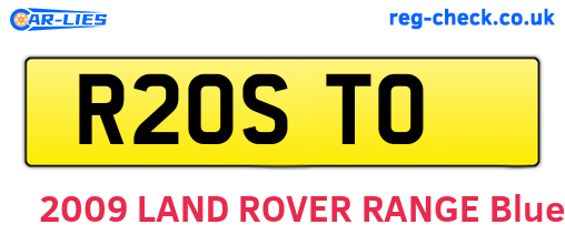R20STO are the vehicle registration plates.