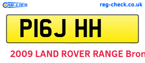 P16JHH are the vehicle registration plates.