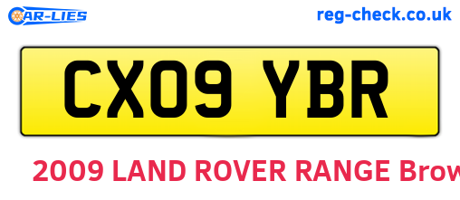 CX09YBR are the vehicle registration plates.