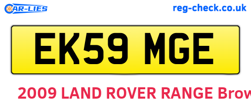 EK59MGE are the vehicle registration plates.