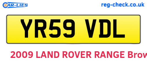 YR59VDL are the vehicle registration plates.