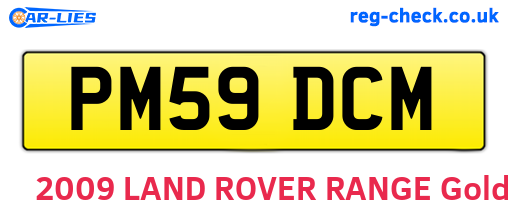 PM59DCM are the vehicle registration plates.