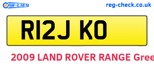 R12JKO are the vehicle registration plates.