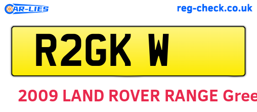 R2GKW are the vehicle registration plates.