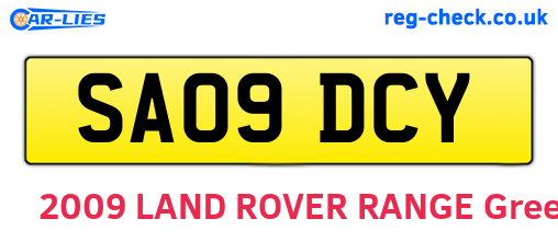 SA09DCY are the vehicle registration plates.