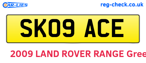 SK09ACE are the vehicle registration plates.
