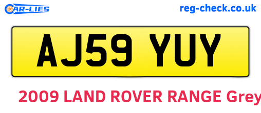 AJ59YUY are the vehicle registration plates.