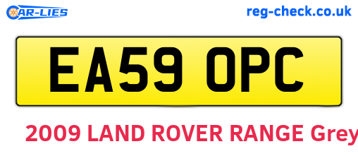 EA59OPC are the vehicle registration plates.