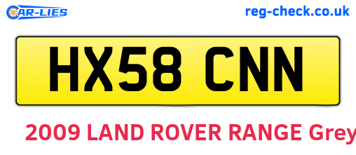HX58CNN are the vehicle registration plates.