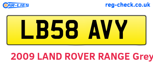 LB58AVY are the vehicle registration plates.