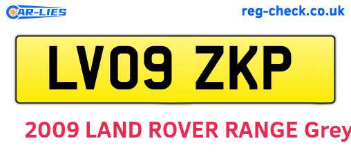 LV09ZKP are the vehicle registration plates.