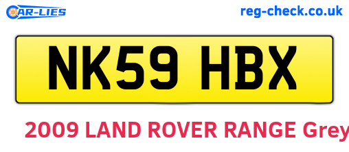 NK59HBX are the vehicle registration plates.